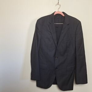 Boss by Hugo Boss Classic Black Two Button Virgin Wool Sport Coat Blazer 40L